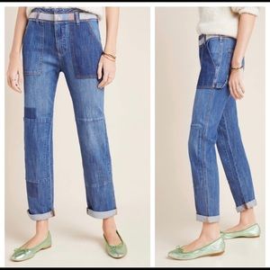 Anthropologie Pilco High Rise Patchwork Jeans 25